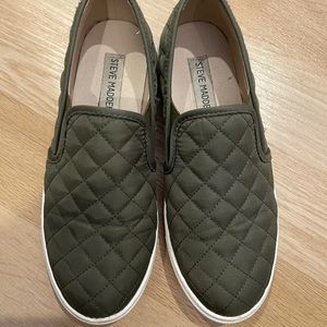 Olive green slip on